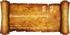 Rammacher Hajnalka névjegykártya